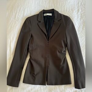 Never Worn - Green/Brown Waist Cinching Blazer